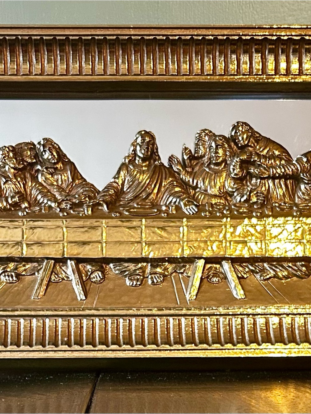 Gold Toned Last Supper Mirror
